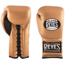 Guantes Cleto Reyes Con Agujeta 12 Oz. Dorado