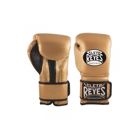 Guantes Cleto Reyes Con Velcro 12 Oz. Dorado