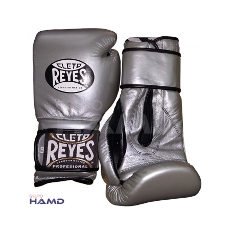 Guantes Cleto Reyes Con Velcro 14 Oz. Platino