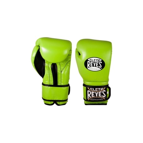 Guantes Cleto Reyes Con Velcro 12 Oz. Verde Limón
