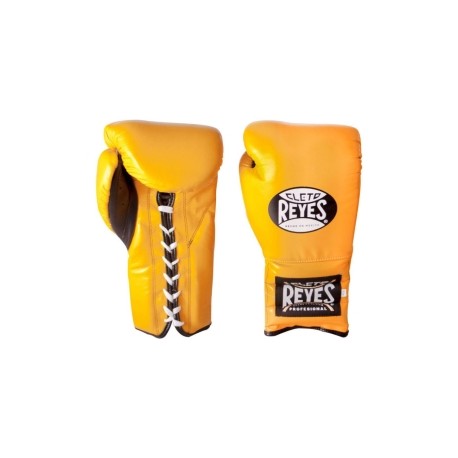 Guantes Cleto Reyes Con Agujeta 12 Oz. Amarillo
