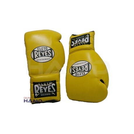 Guantes Cleto Reyes Con Agujeta 14 Oz. Amarillo
